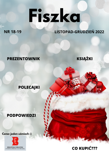 Okładka magazynu Fiszka nr 18-19 przedstawiająca czerwony worek pełen prezentów
