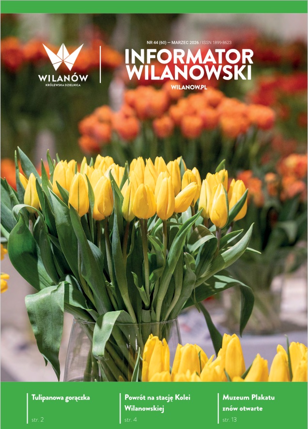 Zdjęcie ciętych, żółtych tulipanów w wazonie, w tle pomarańczowe tulipany.
